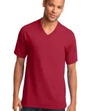 Port & Co PC54V mpany   Core Cotton V-Neck Tee Red