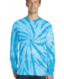 Port & Co PC147LS mpany   Tie-Dye Long Sleeve Tee Turquoise