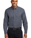 Port Authority TLS608    Tall Long Sleeve Easy Car in Stl grey/lt st