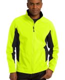 Port Authority J318    Core Colorblock Soft Shell  in Safety ylw/blk