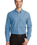 Port Authority TLS600    Tall Long Sleeve Denim Sh in Faded denim