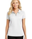 Port Authority L580    Ladies Pinpoint Mesh Zip Po in White