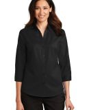 Port Authority L665    Ladies 3/4-Sleeve SuperPro  in Black