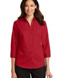 Port Authority L665    Ladies 3/4-Sleeve SuperPro  in Rich red