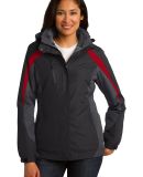 Port Authority L321    Ladies Colorblock 3-in-1 Ja in Blk/mg gry/red