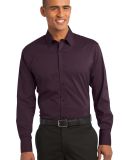 Port Authority S646    Stretch Poplin Shirt in Aubergine purp