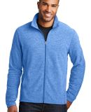 Port Authority F235    Heather Microfleece Full-Zi in Light royal he