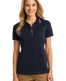 Port Authority L454    Ladies Rapid Dry Tipped Pol in Cl navy/white