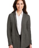 Port Authority L807    Ladies Interlock Cardigan in Char he/mh gry