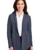 Port Authority L807    Ladies Interlock Cardigan in Est bl/char he