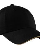 Port Authority C830A    Sandwich Bill Cap with Str in Black/khaki