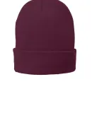 Port & Company CP90L Fleece-Lined Knit Cap in Maroon