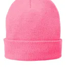 Port & Company CP90L Fleece-Lined Knit Cap in Neon pink