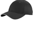 Port & Company C919 Unstructured Sandwich Bill Cap Black/White