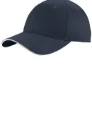 Port & Company C919 Unstructured Sandwich Bill Cap Navy/White