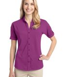 Port Authority L556    Ladies Stretch Pique Button in Pink bloom