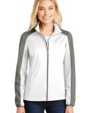 Port Authority L718    Ladies Active Colorblock So in White/rogue gy