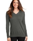 Port Authority LSW285 Ladies V Neck Sweater in Charcoal hthr