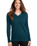 Port Authority LSW285 Ladies V Neck Sweater in Moroccan blue