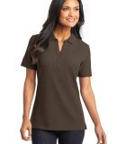 Port Authority L800    Ladies EZCotton Pique Polo in Brown