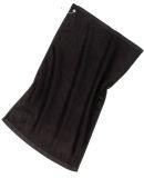 Port Authority TW51    Grommeted Golf Towel in Black