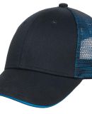 Port Authority C818    Double Mesh Snapback Sandwi in Blk/shock blue