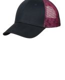 Port Authority C818    Double Mesh Snapback Sandwi in Blk/shock pink