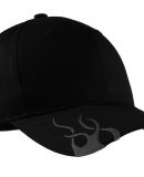 Port Authority C857    Racing Cap with Flames in Black/charcoal