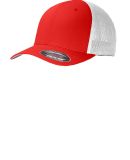 Port Authority C812    Flexfit   Mesh Back Cap in Tr red/white