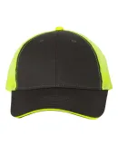 Valucap S102 Sandwich Trucker Cap Charcoal/ Neon Yellow