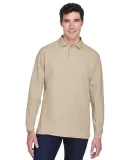 D110 Devon & Jones Men's Pima Pique Long-Sleeve Po STONE