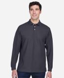 D110 Devon & Jones Men's Pima Pique Long-Sleeve Po in Navy