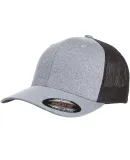 Flexfit 6311 Melange Mesh Back Trucker Cap in Heather grey/ black