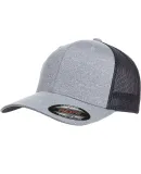 Flexfit 6311 Melange Mesh Back Trucker Cap in Heather grey/ navy