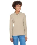 D110W Devon & Jones Ladies’ Pima Pique Long-Slee STONE
