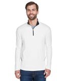 UltraClub 8230 Men's Cool & Dry Sport Quarter-Zip  in White