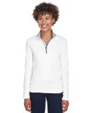 UltraClub 8230L Ladies' Cool & Dry Sport Quarter-Z in White