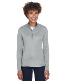 UltraClub 8230L Ladies' Cool & Dry Sport Quarter-Z in Grey