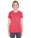 UltraClub 8619L Ladies' Cool & Dry Heathered Perfo in Red heather