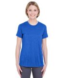 UltraClub 8619L Ladies' Cool & Dry Heathered Perfo in Royal heather