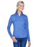 UltraClub 8618W Ladies' Cool & Dry Heathered Perfo in Royal heather