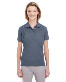 UltraClub UC100W Ladies' Heathered Pique Polo in Navy heather