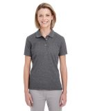 UltraClub UC100W Ladies' Heathered Pique Polo in Black heather