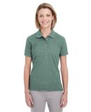 UltraClub UC100W Ladies' Heathered Pique Polo in Forest gren hthr