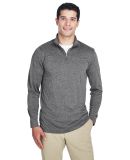 UltraClub 8618 Men's Cool & Dry Heathered Performa in Black heather