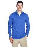 UltraClub 8618 Men's Cool & Dry Heathered Performa in Royal heather