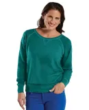 LAT 3762 Women's Slouchy French Terry Pullover in Jade