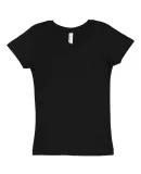 LAT 2607 Girls' V-Neck Fine Jersey T-Shirt BLACK