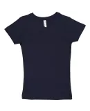 LAT 2607 Girls' V-Neck Fine Jersey T-Shirt NAVY