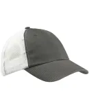 Big Accessories BA601 Washed Trucker Cap IRON/ WHITE